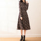 Chiffon Floral Long-sleeved Dress Women's Spring and Autumn Dress Waist Slim Temperament Retro Light Familiar Style Pleated Long Skirt