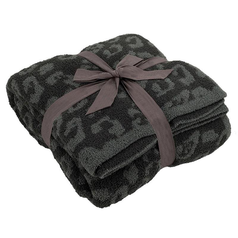 Woolen Blankets Children's Knitted Leopard Blankets Plus Fleece Throw Blankets for Kids Adult