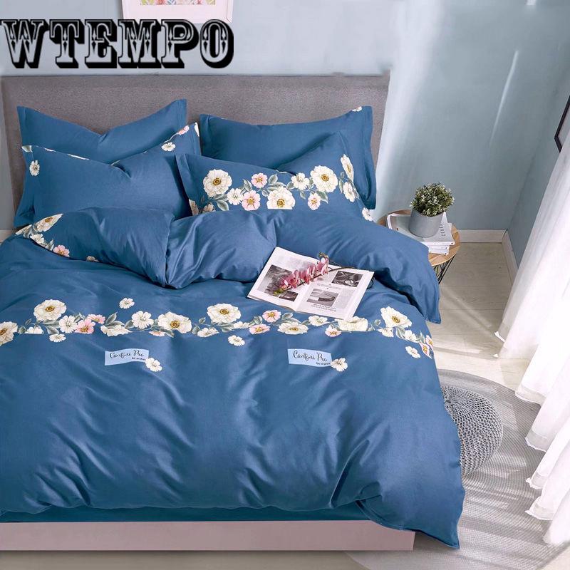 Print Bedding Set Cotton Twin Queen Size Duvet Cover Flat Sheet/Fitted Sheet Pillow Cases