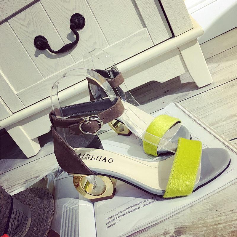 Women's thick high-heeled sandals personality profile frosted sexy open-toe women's shoes sandals