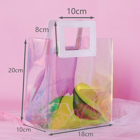 1pcs Women Clear Handbag Waterproof for Bathing Swimming Beach Shopping Bag Portable Transparent Bag