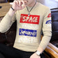Sweater Men's Autumn and Winter Men's Round Neck Sweater 2019 Printed Clothing Bottoming Sweater