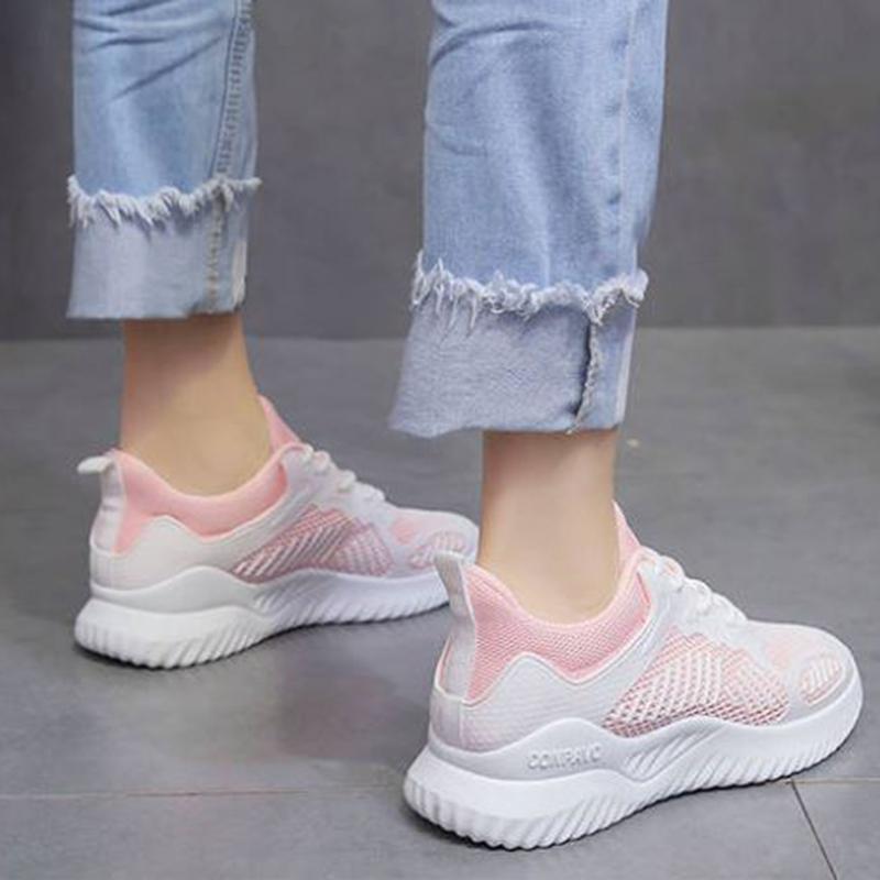 Spring White Shoes Female Students Running Breathable Comfortable Mesh Shoes All-match Casual Sports Shoes