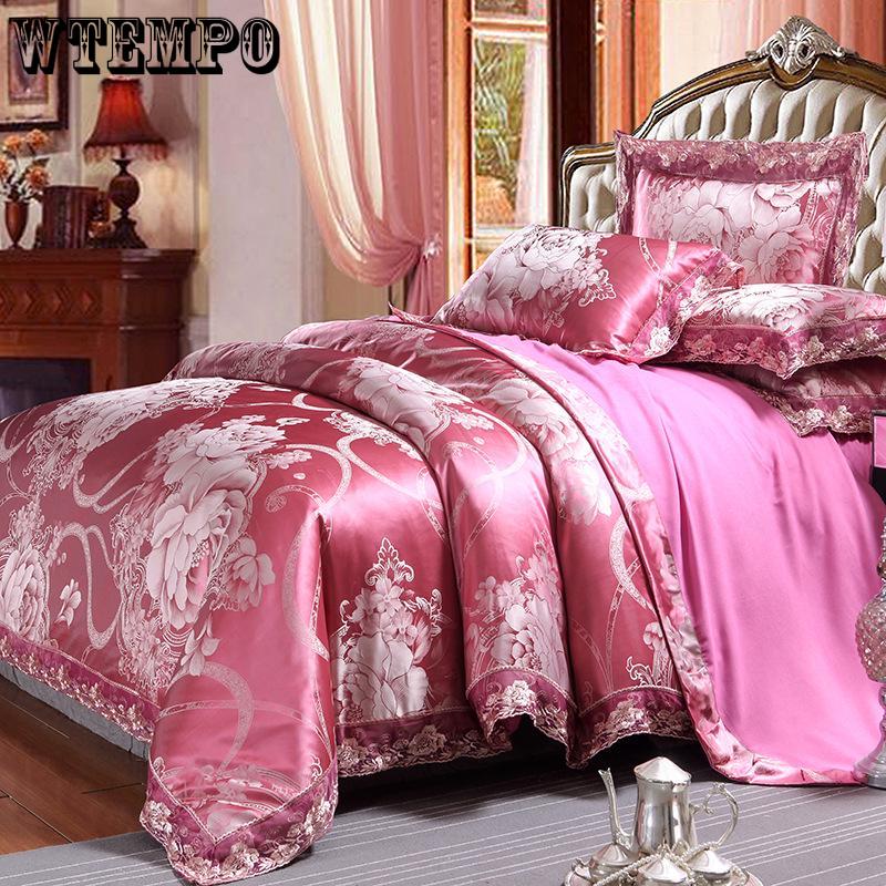 WTEMPO Brand Fashion European and American Cotton Jacquard 4pcs Bedding