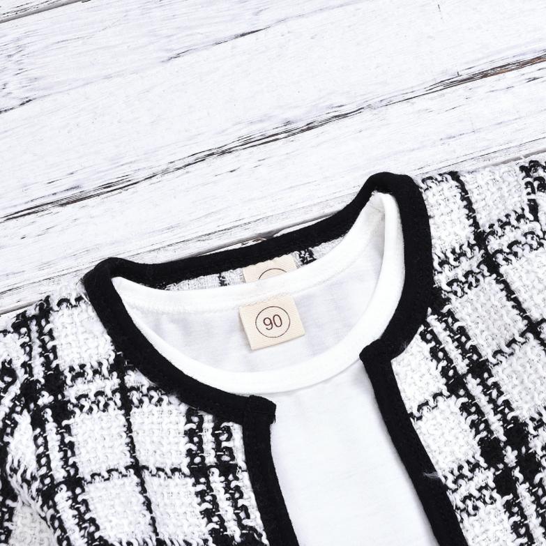 Spring and Autumn  Girl's Clothing Infant Clothing Girl's Plaid Cotton Long Sleeve Children's Clothing
