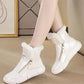 White Snow Boots Women Short Boots Plus Velvet Student Shoes Women Winter Cotton Shoes Women Flat Boots