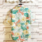 Summer Beach Shirt Men Tees Half Sleeve Clothes Leaf Fruit Print T-shirt Button Up Top Casual Male Undies Plus Size Overshirt