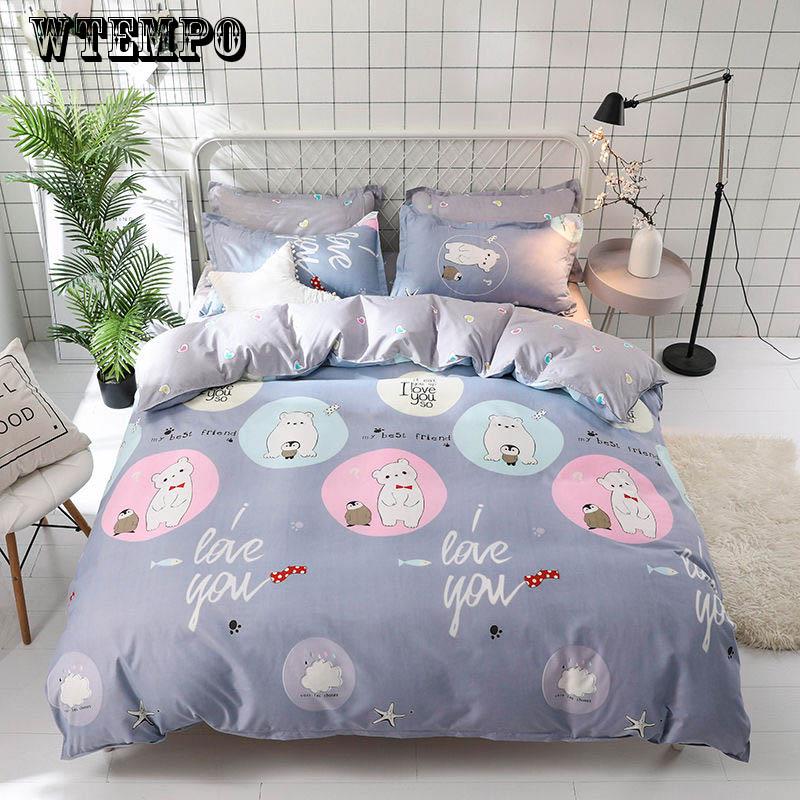 Cotton bedding set comfortable home supplies duvet cover quilt pillowcase