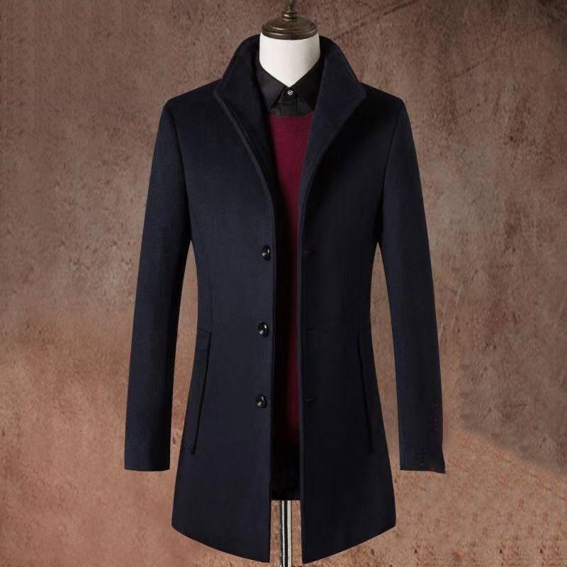 Men Woolen Coats Autumn Winter Solid Men's Wool Coats Luxurious Cashmere Coat Male Jacket