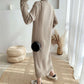 Long Sweater Over The Knee Retro Single-breasted Base Knitted Autumn and Winter Women's Dress