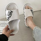 Man's Summer Slippers Anti-slip Indoor Bathroom Flat Slippers Female Soft Sole Letter Print Solid Slippers