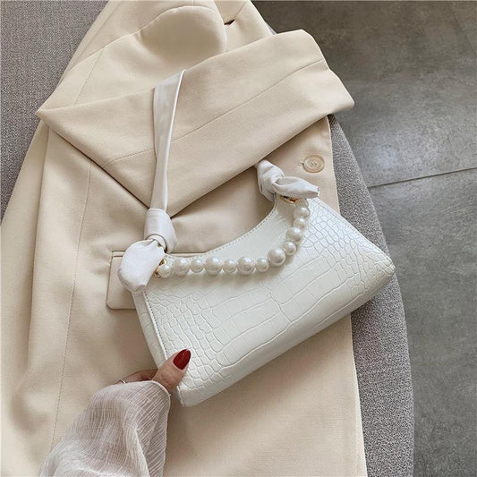Crocodile Pattern Small PU Leather Armpit Bag For Women Shoulder Handbags Lady Simple Hand Bag Beautiful