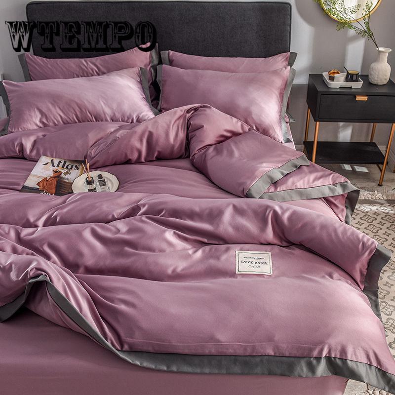 Bedding Washed Silk Nude Sleeping Four-piece European Solid Color