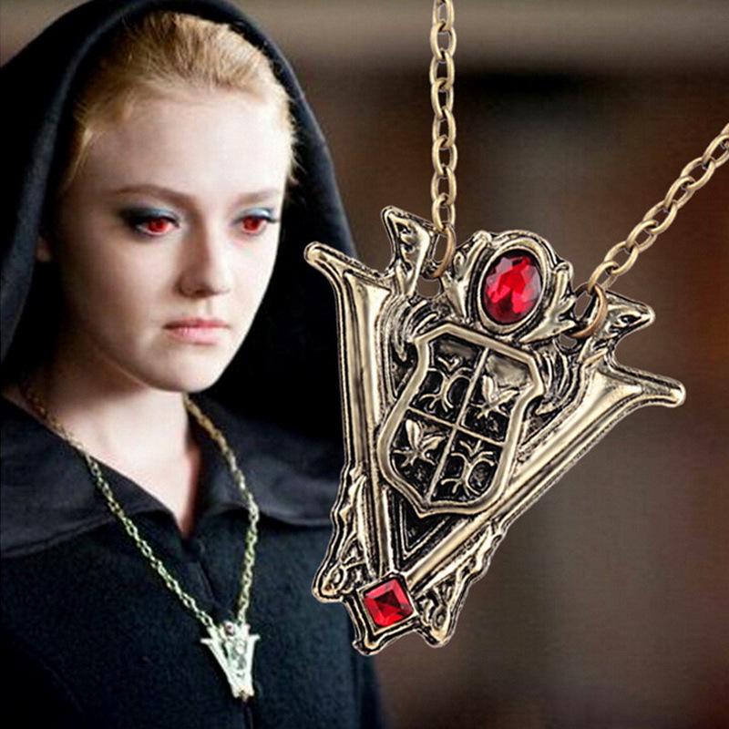 States Film and Television Twilight New Moon Crest Tower Clock Necklace Moon Crest Volt
