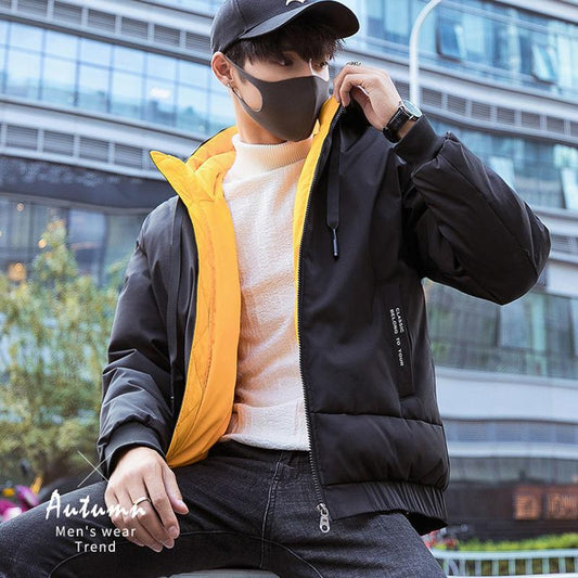 Fashion Men's Cotton-padded Winter Tight-fitting Jacket Short Down Padded Jacket Warm Youth Jacket
