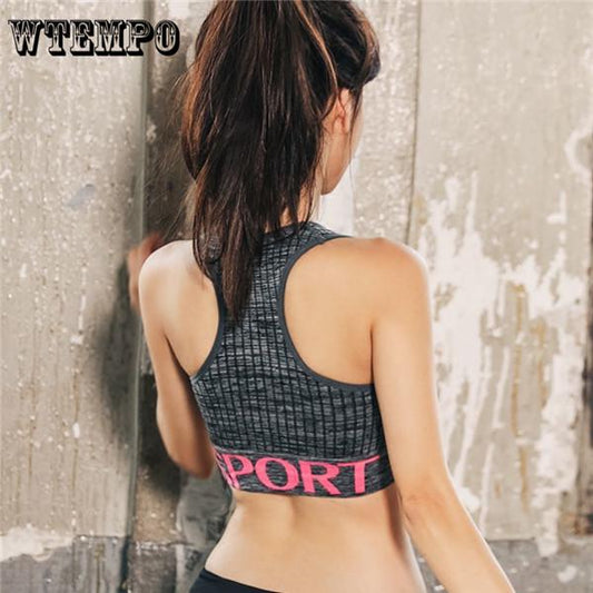 High Support Sports Bra Top Women Gym Brassiere Sport Bh Fitness Seamless Push Up Yoga Bra Padded