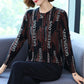 Autumn and winter ladies fur round neck bottoming shirt fashion printing shirt sweater