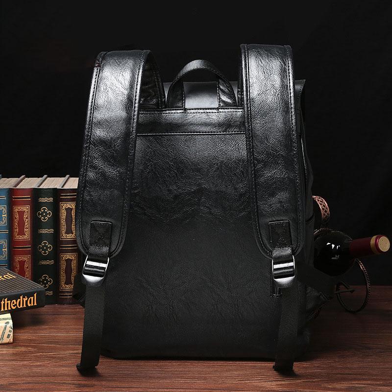 Retro Large Capacity Backpack Men Trend Student Waterproof Outdoor Sports Square Student Bag