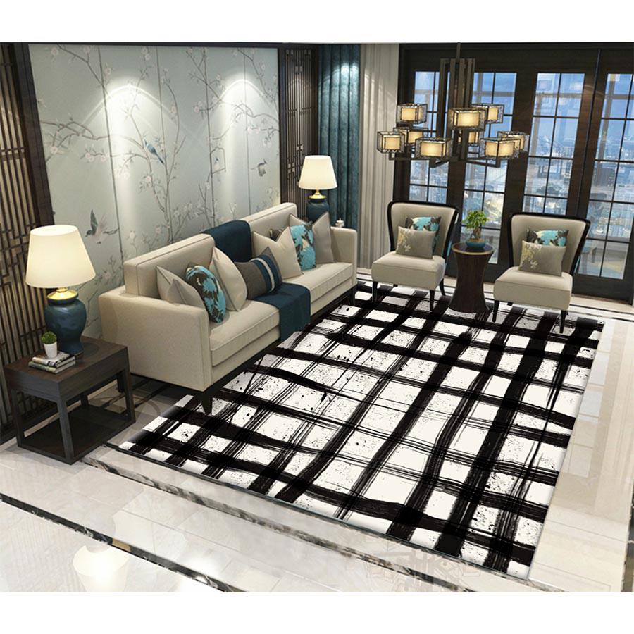 Large size geometric carpets  for Parlor Crane Printed Living Room Area Rugs  Floor Rugs for Bedroom