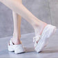 Size35-39 Summer Women Slippers Bohemian Beach Wear-resistant Slippers Wedge Platform Cross Bow Sandals Outdoor High Heels