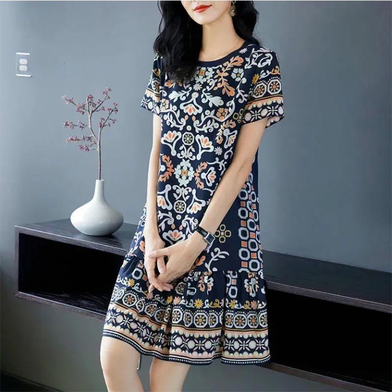 Dress Women's Summer Mid-length Temperament Floral Skirt Small Fashion Skirt