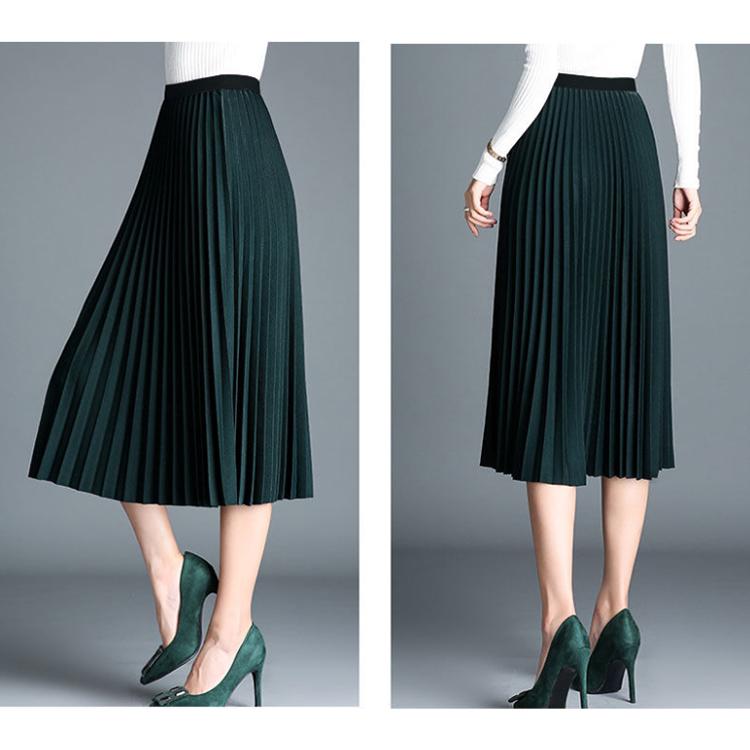 2020 Two Layer Spring Summer Women Skirt Long Pleated Skirts Womens Saias Vintage Women Midi Skirt
