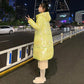 Shiny Cotton Cotton Women's Winter Clothes New Style Cotton Cotton Women's Mid-length Cotton Colorful Colorful Loose Bread Clothes
