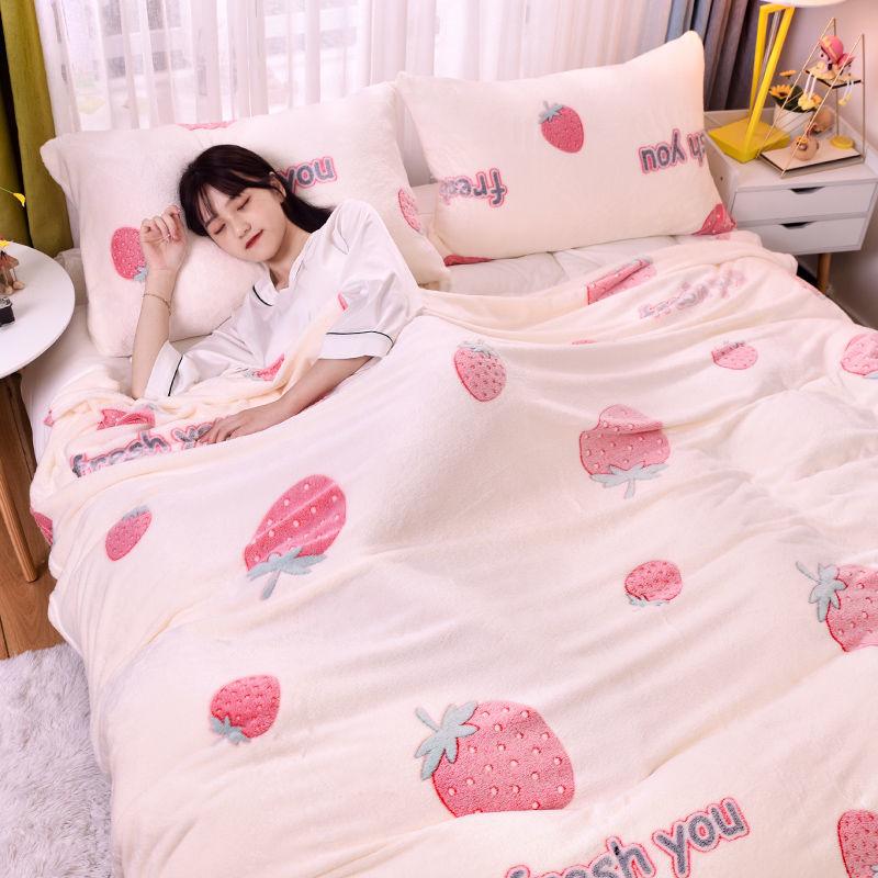 Snow Fleece Thin Blanket Sheet Single Quilt Single Four Seasons Flannel Coral Fleece Blanket Towel Quilt Blanket Siesta Blanket