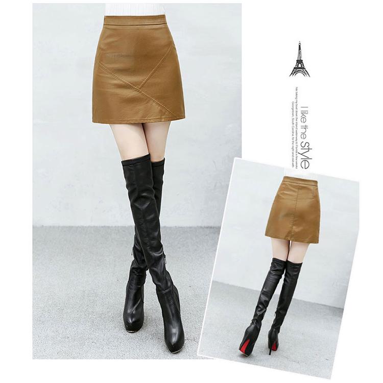 Skirt Womens Sexy Soft PU Leather High Waist Slim Pencil Bodycon Mini Skirt Lady Tight Stretch Skirt