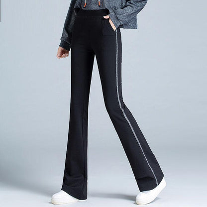 Female Student Sports Flared Trousers Fashion Loose and Versatile High-waist Bottoming Casual Wide-leg Trousers