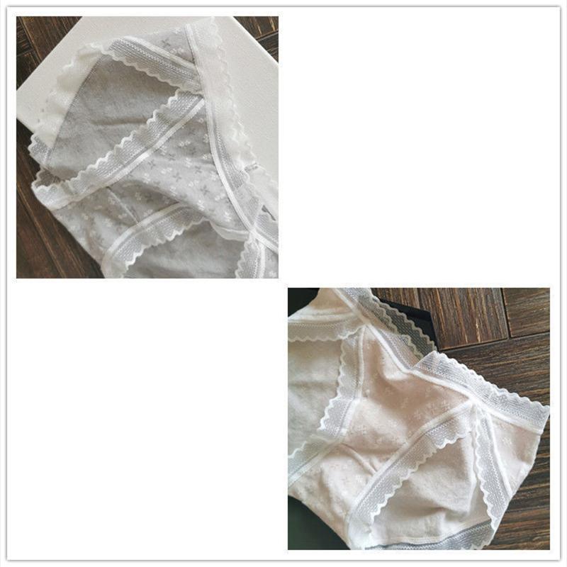 Women's Panties Fresh Small Floral Lace Edge Sweet Girl Cotton Crotch Antibacterial Briefs