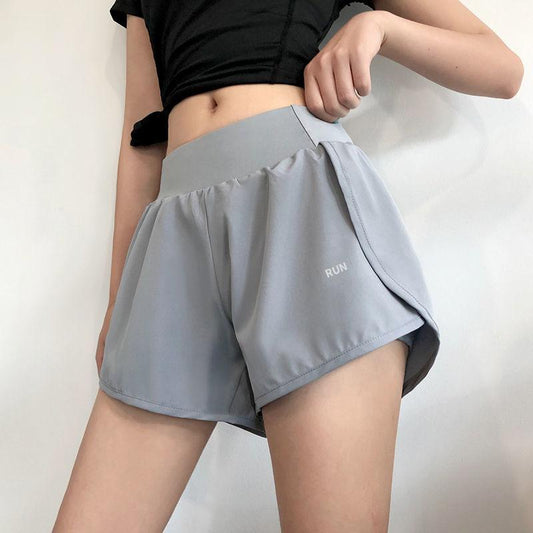 Women Summer Soft Sports Shorts Fitness Solid Color Shorts Loose High Waist Yoga Shorts Slim Running Casual Shorts