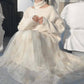 Women's Snowflake Embroidered Mesh Skirt Lace Printing Elastic Waist Princess Tutu A-line Skirt Mid-length High-waist Fairy Skirt
