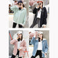 Spring and Autumn Short Hooded Jacket Womens' Letter Printed Double Lining Loose Thin Jacket Cardigan Top Double Layer Lining