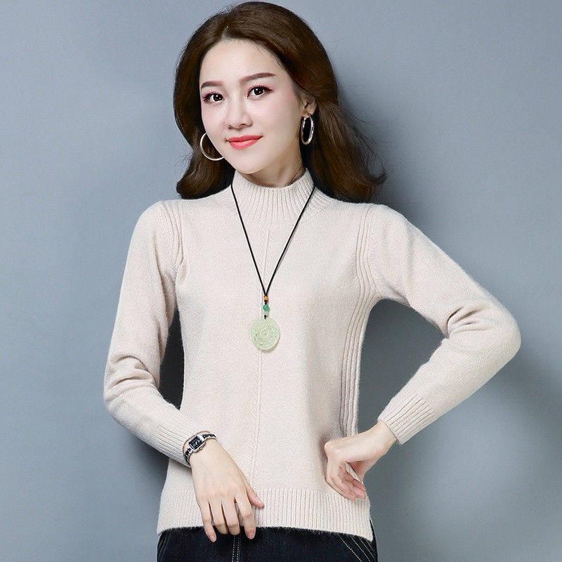 Sweater Women Autumn Winter Loose Casual Solid Color Sweater Long-sleeved Knitwear Women Short Sweater