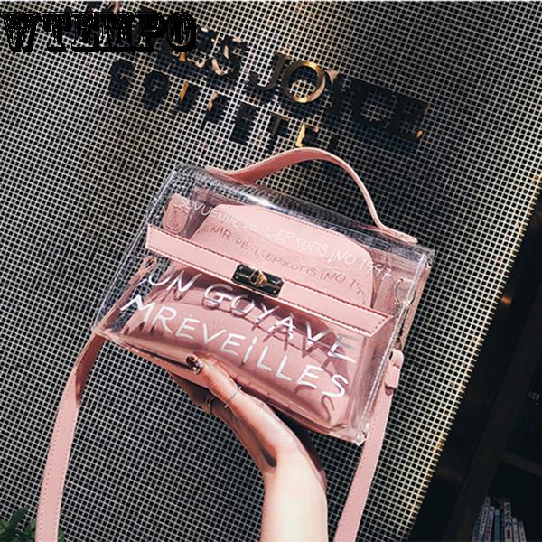 Women's bag trend transparent package fashion Joker bag shoulder bag simple Messenger bag