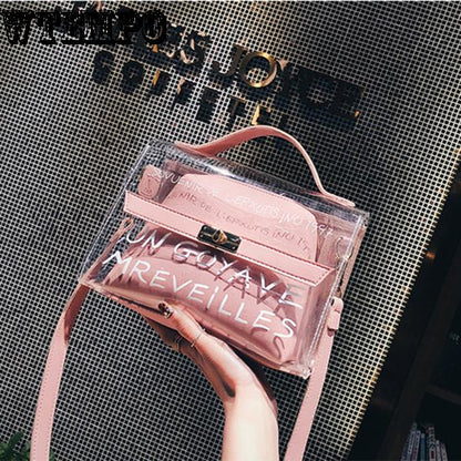 Women's bag trend transparent package fashion Joker bag shoulder bag simple Messenger bag