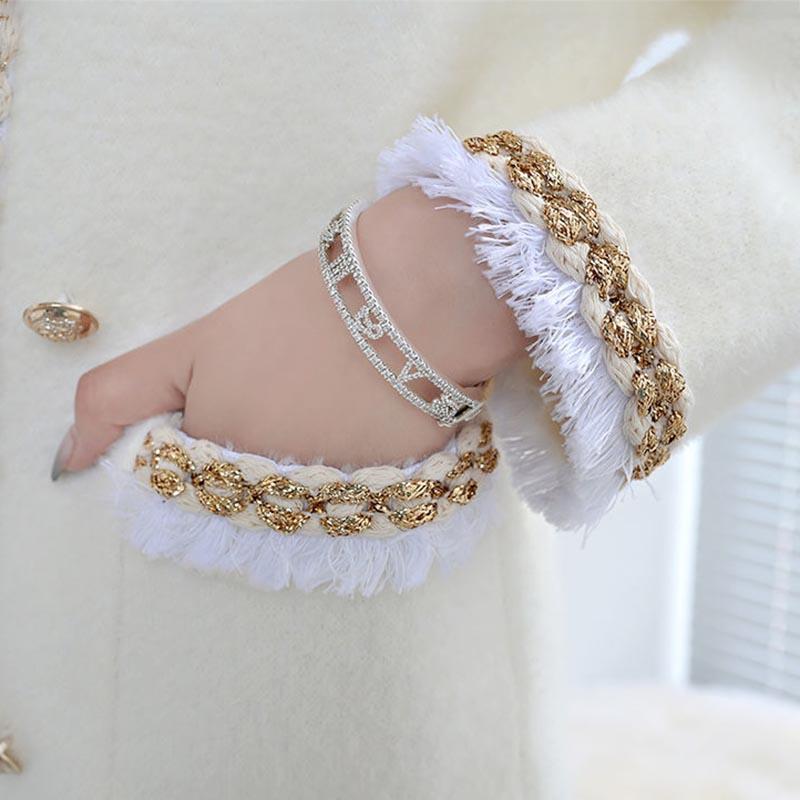 Imitation Mink Fleece Sweater Coat Cardigan Women's Spring and Autumn Style All-match Western Style Small Fragrance Knitted Top