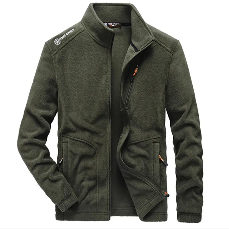 Plus Fat Plus Size Plus Fleece Jacket Men's Autumn and Winter Clothes Fat Guy Trend Sports Fleece Casual Fleece Jacket