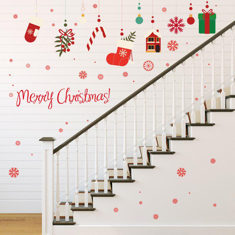 [Wall sticker ]Diy Christmas Gifts Gloves Socks Snowflakes Decoration Wall Stickers Bedroom Living R