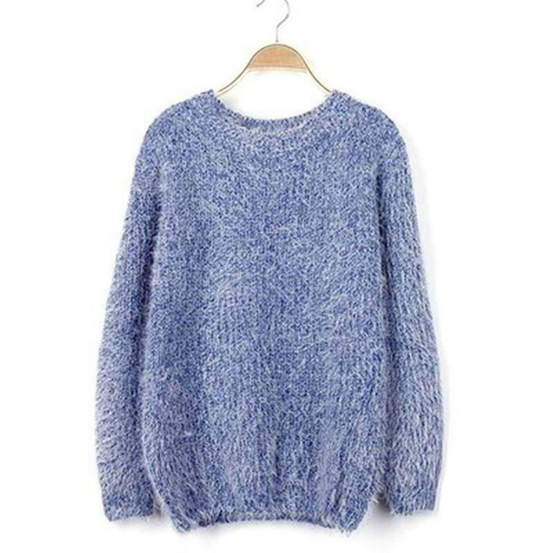 New Women's Sweater Loose Mohair Round Neck Pullover Bottoming Sweater Sweater Women's Head