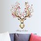 [Wall sticker ]Cartoon Plum Flower Deer Animals Wall Stickers For Kids Rooms Nursery Baby Children D
