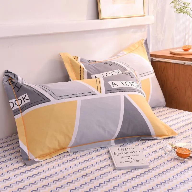 Pillowcase Pure Cotton A Pair of Single Pillowcases Brushed and Thickened 48x74cm Adult Pastoral Style Cotton Soft Pillow Core