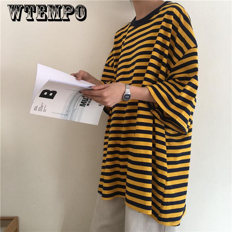 T Shirt Women  Striped Tops Harajuku Tshirt  Summer Short Sleeve casual  T-shirts feminina