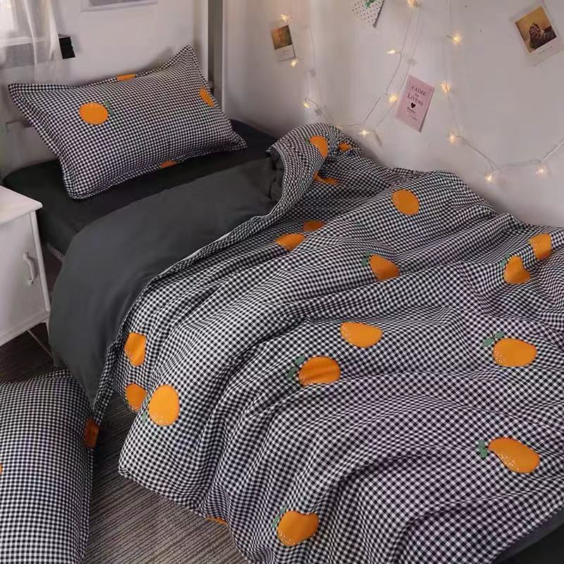 Nordic Simple Bed Three-piece Quilt Cover Sheet Student Dormitory Bedding Set