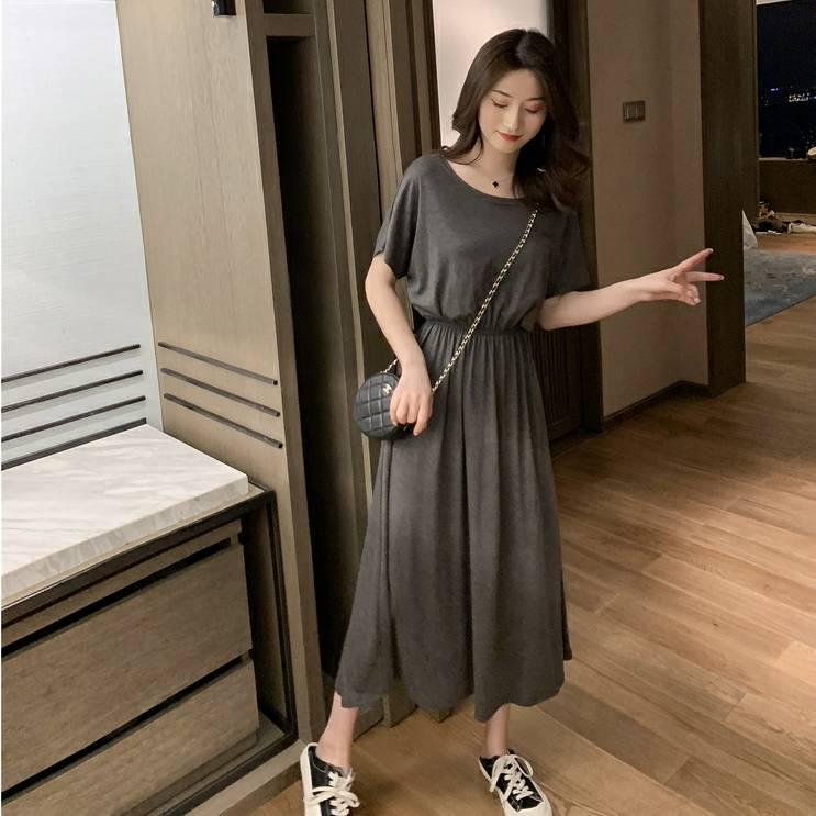 Women Lengthen Summer Light Long Sleeve Modal Cute Soft Casual Home Clothing Friends Party Dress