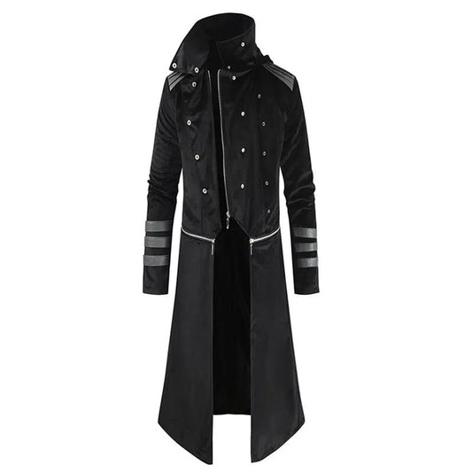 Gothic Long Robe Medieval Retro Windbreaker COS Clothing Casual Slim Coat Gentleman Jacket Men