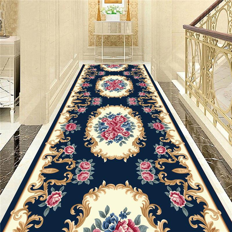 European Style Aisle Stairs Anti-slip Mat Foyer Entrance Mat Living Room Hotel Corridor Carpet