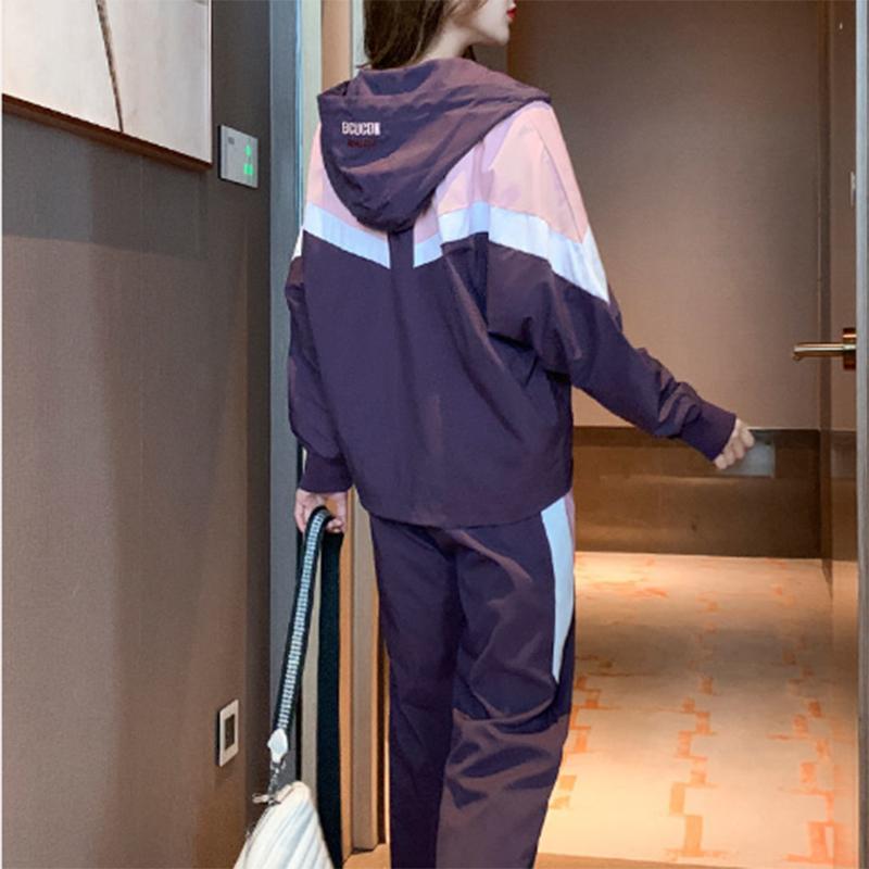 Spring and Autumn with Zipper Western Style Sports and Leisure Suit Women's Temperament Large Size with Hood Loose and Thin Tooling Jacket Women