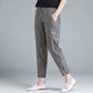 Summer Thin Cotton-linen Cropped Trousers Women Loose Large Size Casual High-waist Harem Pants Nine-point Cotton and Linen Pants Women